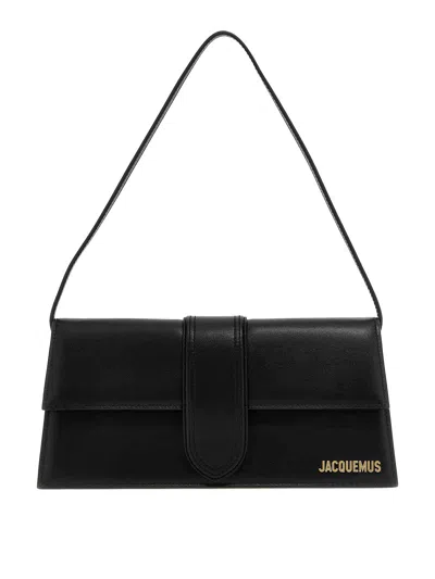 Jacquemus Le Bambino Long Black Shoulder Bag With Removable Shoulder Strap In Leather Woman
