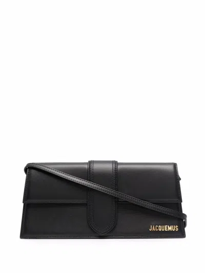 Jacquemus Le Bambino Long Black Shoulder Bag With Removable Shoulder Strap In Leather Woman