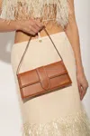 Jacquemus Long Leather Shoulder Bag With Rectangular Shape In Brown