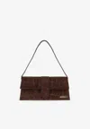 Jacquemus Le Bambino Long Shoulder Bag In Croc-embossed Leather In Brown