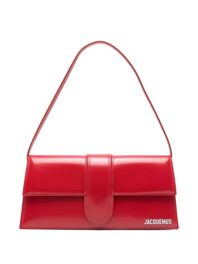 Jacquemus Le Bambino Long Leather Shoulder Bag In Red