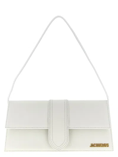 Jacquemus Le Bambino Long Leather Shoulder Bag In Белый