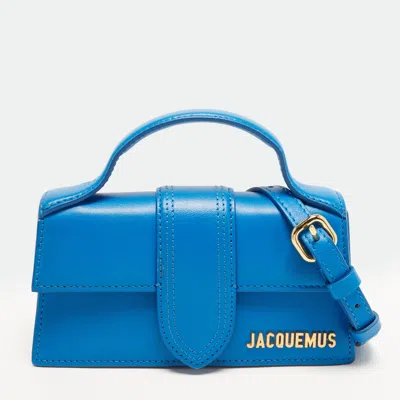 Pre-owned Jacquemus Le Bambino Mini Blue Leather Top Handle Bag