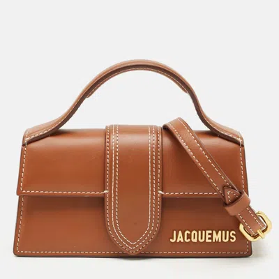 Pre-owned Jacquemus Le Bambino Mini Brown Leather Top Handle Bag
