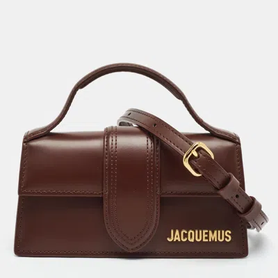 Pre-owned Jacquemus Le Bambino Mini Brown Leather Top Handle Bag