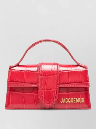 Jacquemus Le Bambino Mini Leather Top Handle Bag In Red