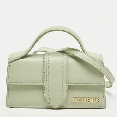 Pre-owned Jacquemus Le Bambino Mini Light Green Leather Top Handle Bag