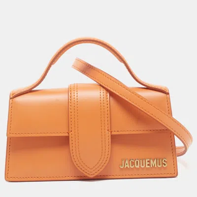 Pre-owned Jacquemus Le Bambino Mini Orange Leather Top Handle Bag