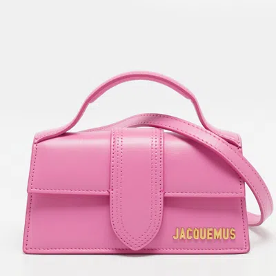 Pre-owned Jacquemus Le Bambino Mini Pink Leather Top Handle Bag