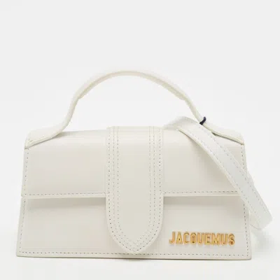 Pre-owned Jacquemus Le Bambino Mini White Leather Top Handle Bag