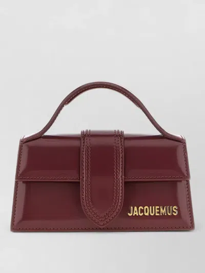 Jacquemus Le Bambino Patent Leather Shoulder Bag In Burgundy