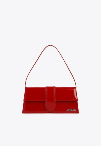 JACQUEMUS LE BAMBINO POLISHED LEATHER SHOULDER BAG