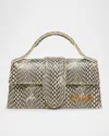 Jacquemus Le Bambino Snakeskin Leather Crossbody Bag In Sand