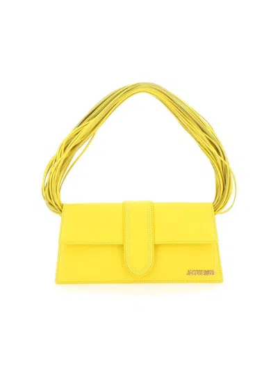 Jacquemus Le Bambino Strand Strap Flap Bag In Yellow