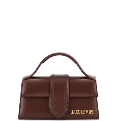 Jacquemus Le Bambino Top Handle Flap Bag Leather In Brown