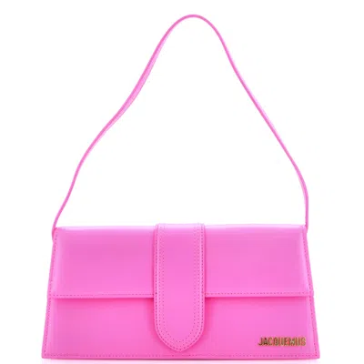 Jacquemus Le Bambino Top Handle Flap Bag Leather Long In Pink