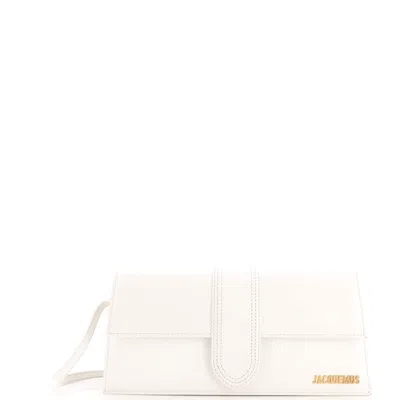 Jacquemus Le Bambino Top Handle Flap Bag Leather Long In White