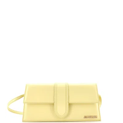 Jacquemus Le Bambino Top Handle Flap Bag Leather Long In Yellow