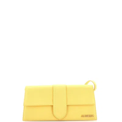 Jacquemus Le Bambino Top Handle Flap Bag Leather Long In Yellow