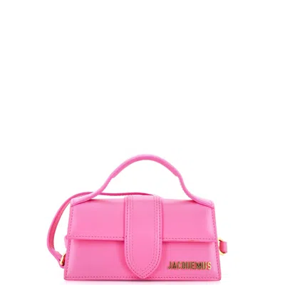 Jacquemus Le Bambino Top Handle Flap Bag Leather In Pink