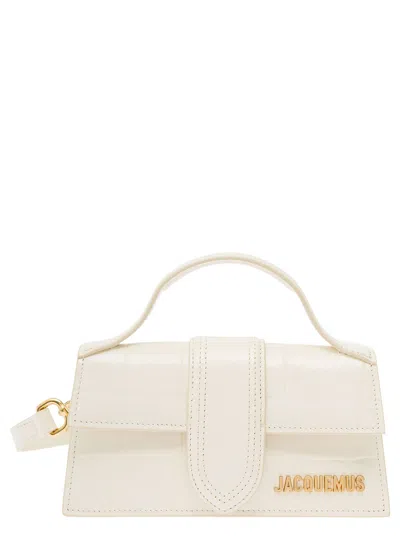Jacquemus Le Bambino White Handbag With Removable Shoulder Strap In Leather Woman In Cream