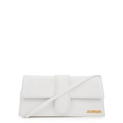 JACQUEMUS JACQUEMUS LE BAMBINO WHITE LEATHER TOP HANDLE BAG, BAG, WHITE, LEATHER