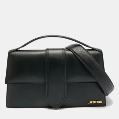 Pre-owned Jacquemus Le Bambinou Black Leather Top Handle Bag