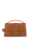 Jacquemus 'le Bambinou' Brown Handbag With Logo Lettering In Leather Woman In Brown