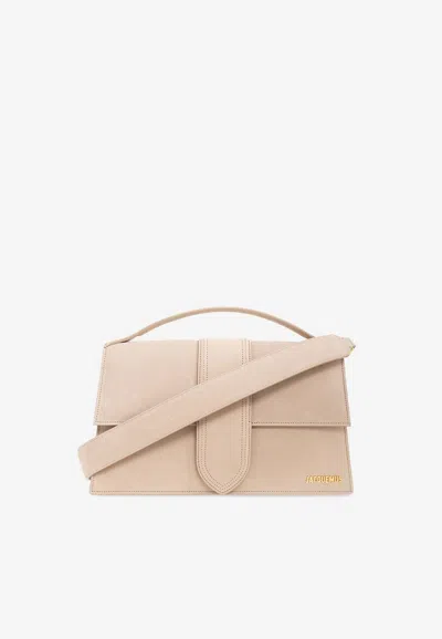 Jacquemus Le Bambinou Leather Shoulder Bag In Beige