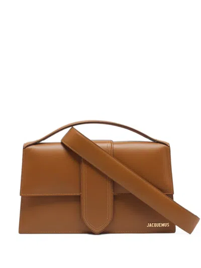 Pre-owned Jacquemus Le Bambinou Leather Tote Bag In Brown