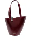 Jacquemus Le Bambola Moyen Embellished Crinkled-leather Bag In Red