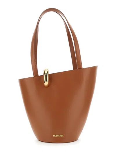 Jacquemus Le Bambola Moyen' Brown Shopper With Asymmetric Design