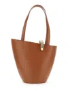 Jacquemus 'le Bambola Moyen' Brown Shopper With Asymmetric Design And Logo On The Front