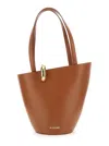 Jacquemus The Medium Bambola Asymmetric Leather Bucket Bag In Brown