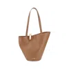 Jacquemus The Medium Bambola Asymmetric Leather Bucket Bag In Brown