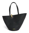 Jacquemus Large Tote Bag Gold Tone Hardware Top Handles In Black