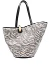 Jacquemus Le Bambola Leather-trimmed Tote Bag In Black