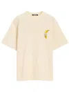 Jacquemus Le T-shirt Banane White Crewneck T-shirt With Logo Detail On The Front In Cotton Man In Neutrals