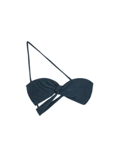 Jacquemus Le Bandeau Asymmetric Top In Blue
