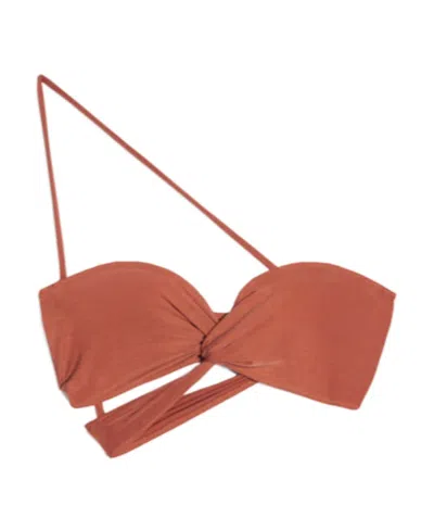 Jacquemus Le Bandeau Asymmetric Top In Brown