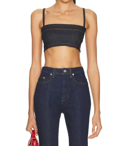Jacquemus Le Bandeau Bisou De-nimes Top In Dark Navy In Blue