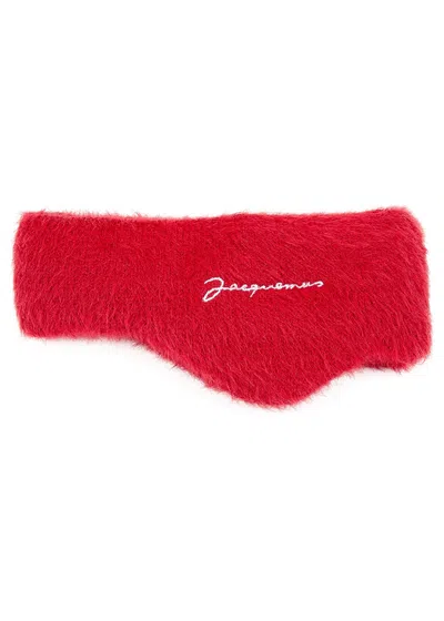 Jacquemus Le Bandeau Neve Knitted Headband In Pink