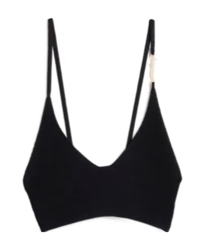 Jacquemus Le Bandeau Pralu Knit Bralette In Black
