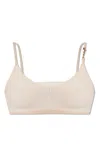 Jacquemus Pralu Logo-plaque Bralette Top In Beige