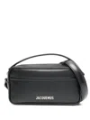 Jacquemus 'le Baneto' Black Shoulder Bag With Logo Lettering On The Front And Adjustable Shoulder Strap In Lea In Black  