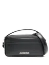 Jacquemus 'le Baneto' Black Shoulder Bag With Logo Lettering On The Front And Adjustable Shoulder Strap In Lea In Black