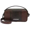 Jacquemus Le Baneto Snakeskin Embossed Leather Camera Bag In Brown