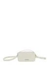 Jacquemus Le Baneto White Shoulder Bag With Logo Lettering On The Front And Adjustable Shoulder Strap In Leath In White