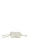 Jacquemus Le Baneto White Shoulder Bag With Logo Lettering On The Front And Adjustable Shoulder Strap In Leath In White
