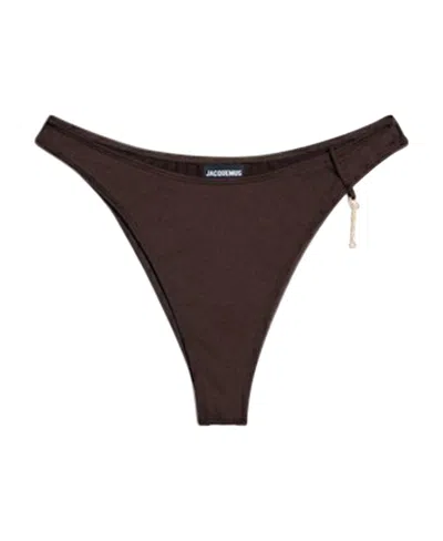 Jacquemus Le Bas De Maillot Signature Bikini Bottoms In Black